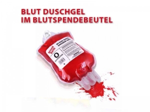 Das gruselige Duschgel Blutspendebeutel