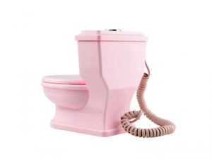 Das witzige Toiletten Telefon in rosa