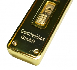 Der goldene USB Stick mit Gravur als Geldgeschenk