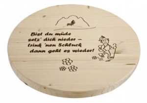 Holz Schnapshocker mit Williams Christ und Gläser