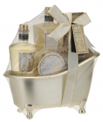 Badeset Geschenkset in der goldenen Badewanne White Floral & Musk