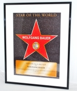 Urkunde Star of the World in schwarzem oder goldenem Rahmen